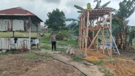 Polsek Tualang Buatkan Tangki Air di Ponpes Abu Huroiroh, Pengerjaan Sudah 85 Persen
