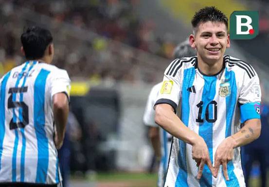 Claudio Echeverri Hattrick! Argentina Gasak Brasil untuk Melaju ke Semifinal