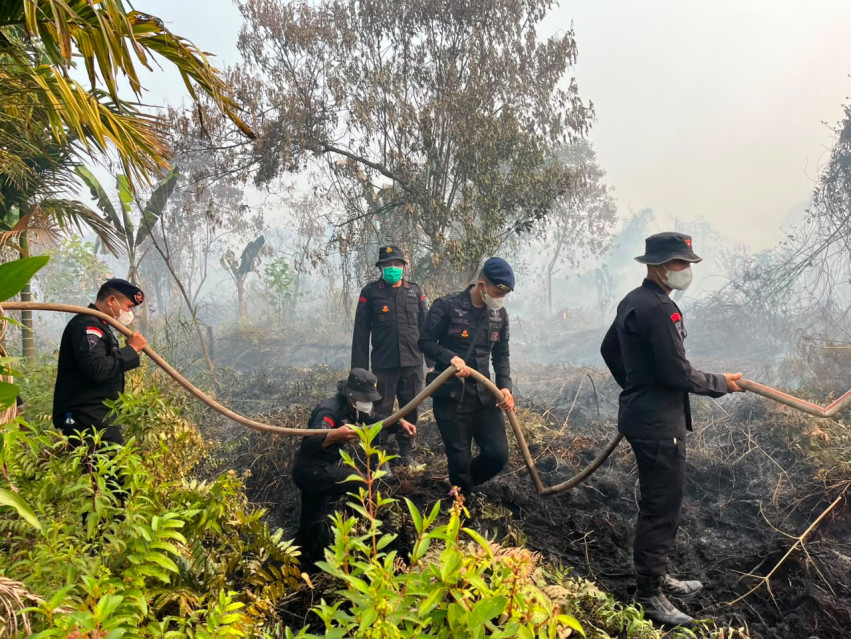 Karhutla Riau Meluas, 46 Personel Brimob Dikerahkan ke Kampar