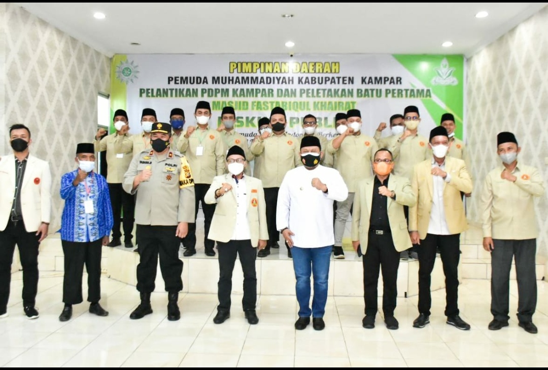 Dihadiri Cak Nanto, Wakapolda serta Bupati, Pengurus Pemuda Muhammadiyah Kampar Resmi Dilantik