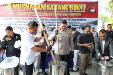 Narkoba Senilai Rp69,7 Miliar Dimusnahkan, Polda Riau Klaim Selamatkan 196 Ribu Jiwa