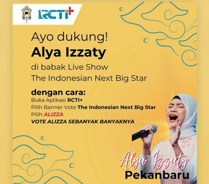Gubri Syamsuar Ajak Dukung Alizza di Indonesian Big Star RCTI, Ketua PWI Riau Zulmansyah : Ayo Vote Sebanyak-banyaknya