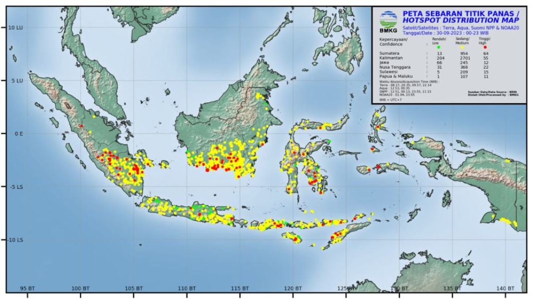 1.031 Titik Panas Masih Bermunculan di Sumatera, Jumlah Terbanyak di 3 Provinsi Ini
