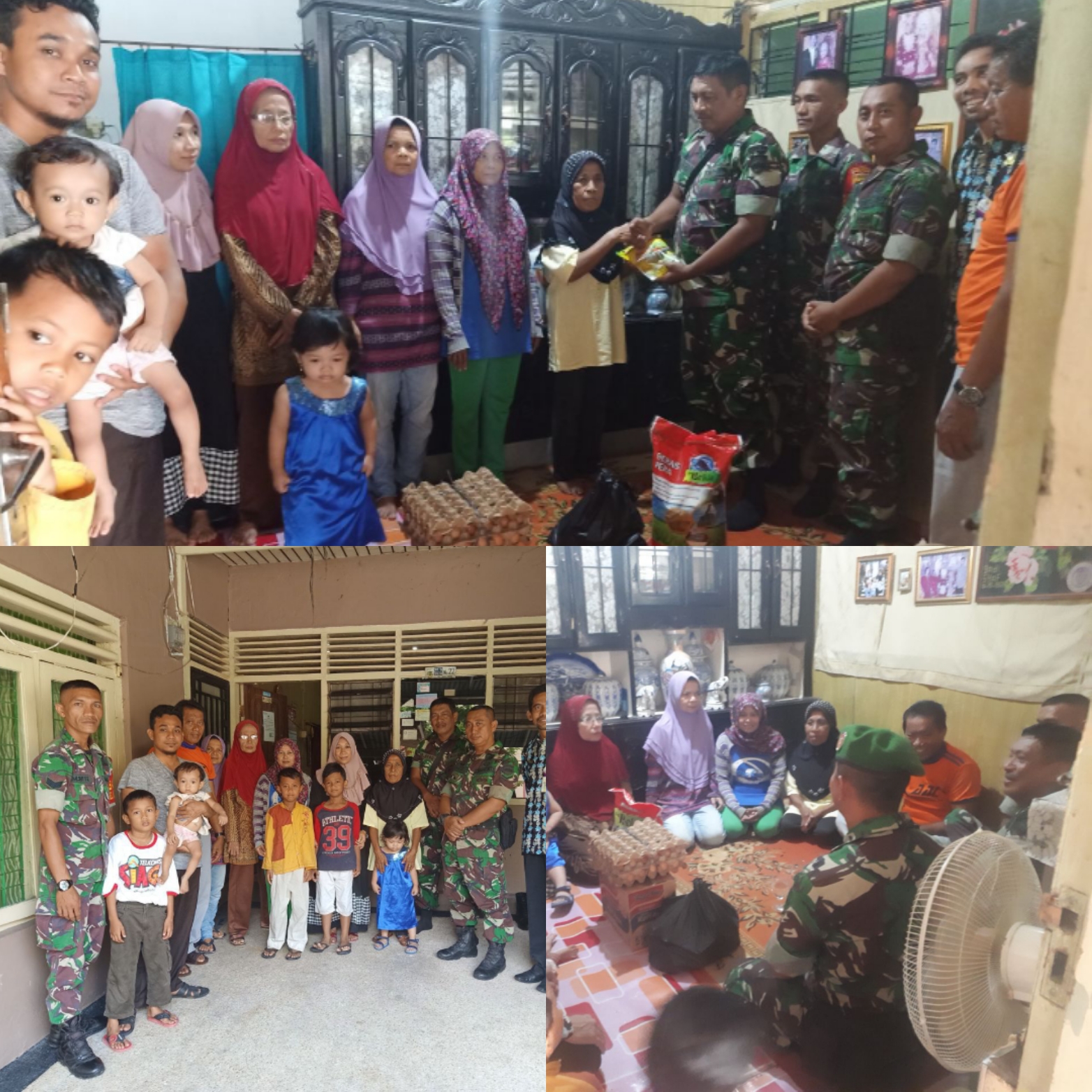 Baksos, Babinsa Kodim 0301 Pekanbaru Serahkan Bantuan Sembako ke Warga