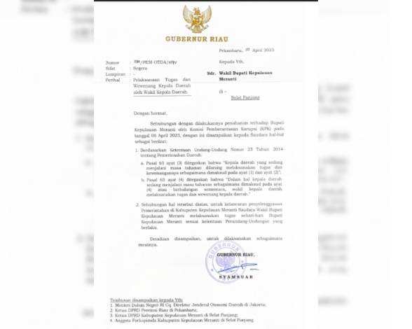 SK Asmar Jabat Plt Bupati Kepulauan Meranti sudah Diteken Syamsuar