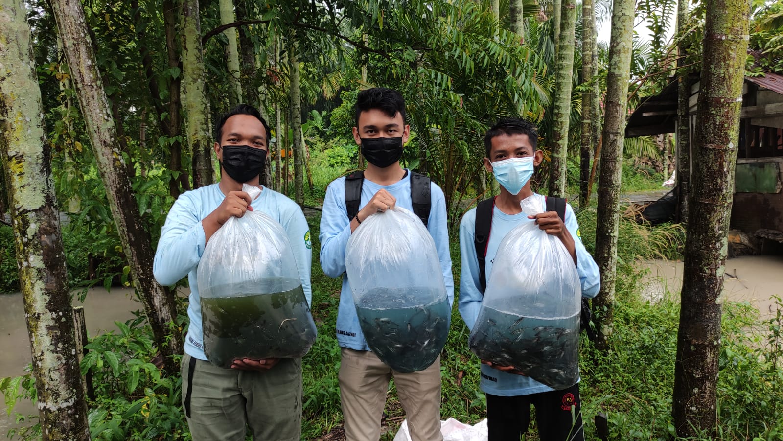 Pengabdian Kepada Masyarakat, Mahasiswa Kukerta Universitas Riau Bagikan Bibit Ikan Patin Kepada Kelompok Pembudidaya Ikan di Tangkerang Utara