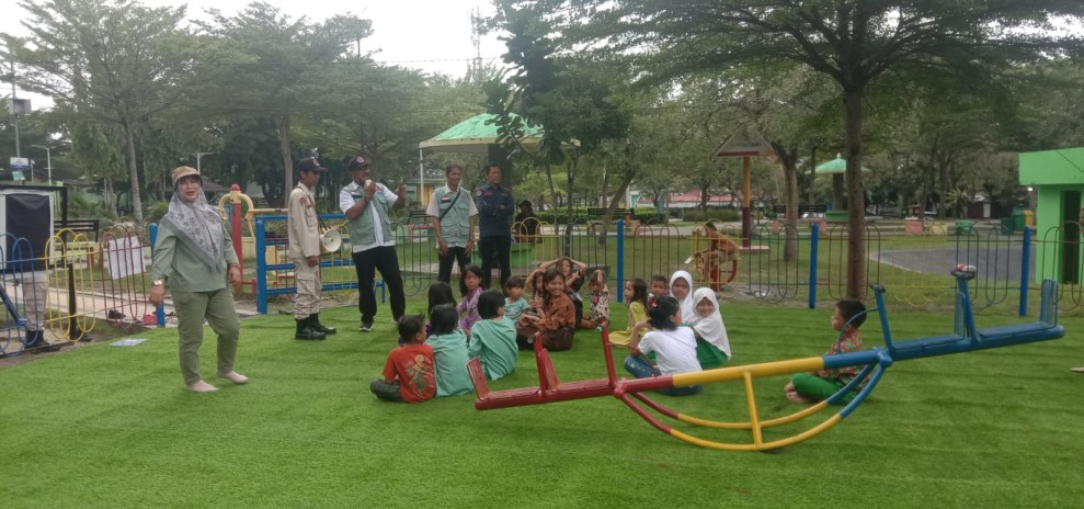 BPBD Pekanbaru Lakukan Simulasi Gempa di RTH Kaca Mayang dan Tunjuk Ajar