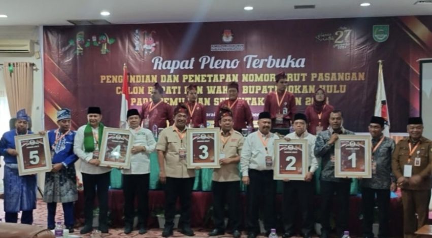 Ini Nomor Urut Lima Paslon di Pilkada Rohul