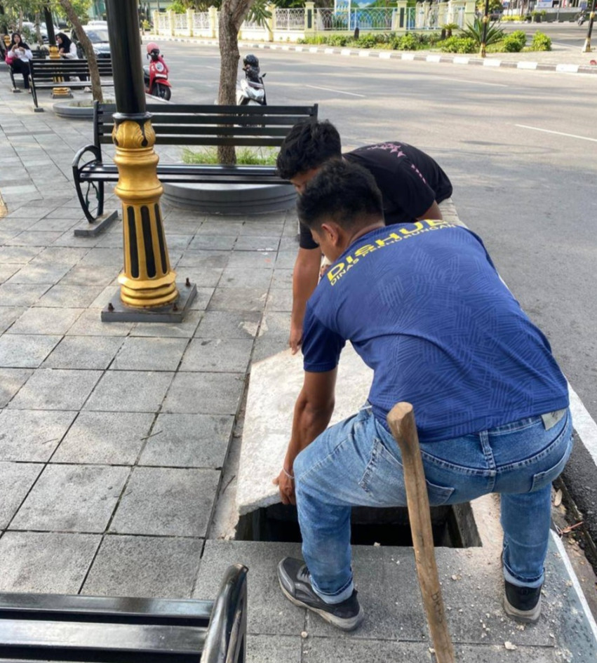 Diduga Dicuri, Dishub Pekanbaru Tutup Bak Kontrol dengan Coran Semen