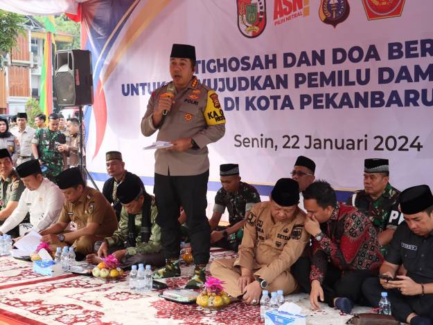 Istighosah dan Doa Bersama, Kapolresta Pekanbaru Ajak Wujudkan Pemilu 2024 Berlangsung Damai
