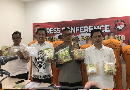 Polisi Gagalkan Peredaran 31 Kg Sabu di Riau, 7 Orang Kurir Ditangkap