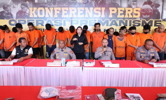 Polda Riau Tangkap 169 Pelaku Premanisme, Tidak Beri Ruang Aksi Kekerasan