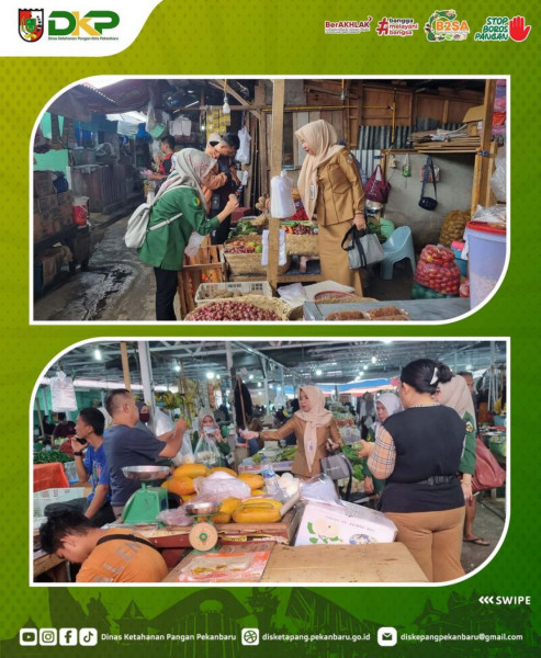 DKP Pekanbaru Pantau Keamanan Bahan Pangan di Pasar Cik Puan