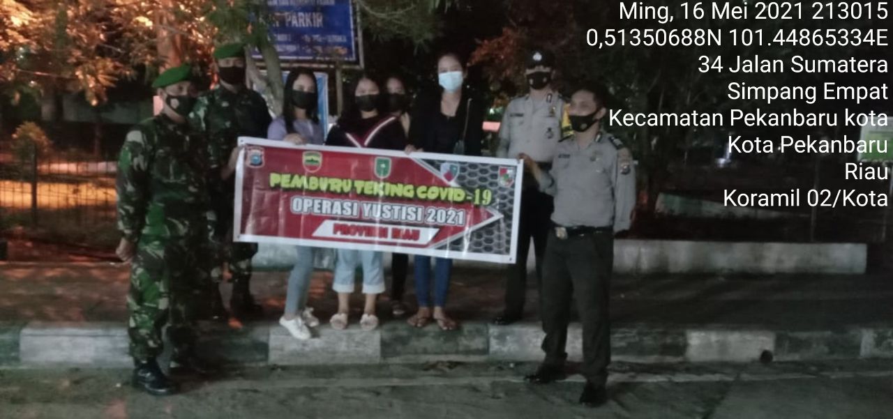 Antisipasi Covid-19, Koramil 02 Kota Gelar Patroli  Penegakan Prokes di RTH Kaca Mayang 