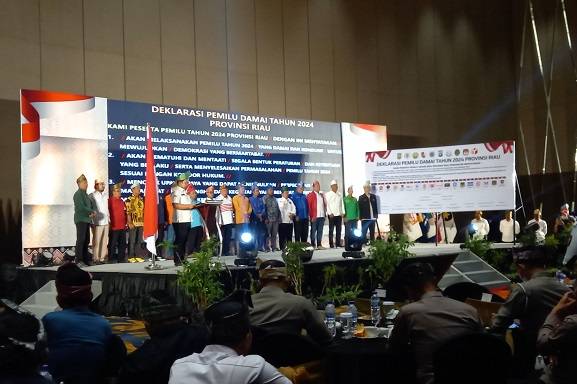 Seluruh Partai Peserta Pemilu di Riau Deklarasi Pemilu Damai 2024