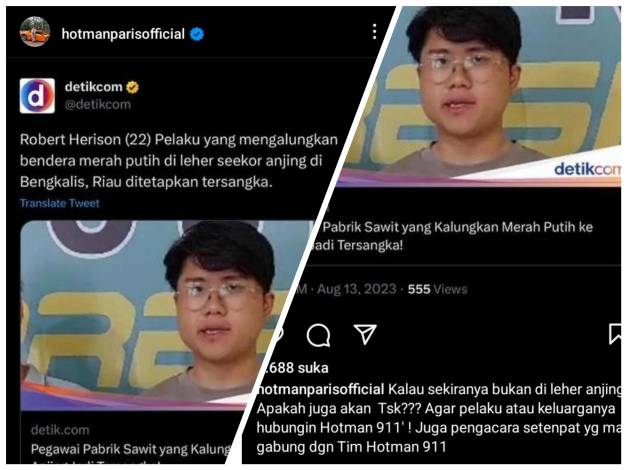 Pria di Bengkalis Jadi tersangka karena Lilitkan Bendera di Leher Anjing, Hotman Paris Turun Tangan