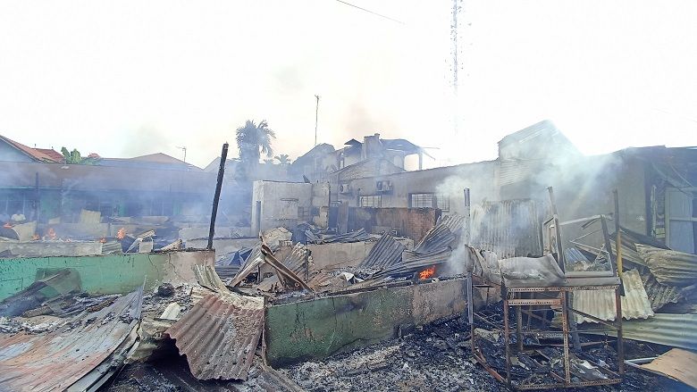 Tiga Rumah di Jalan Nila Marpoyan Damai Ludes Terbakar