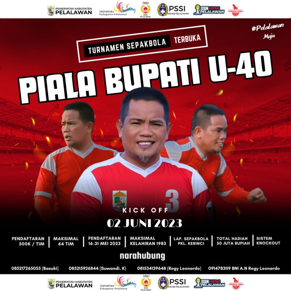 Trofeo Forkopimda -PWI Riau - Gado -Gado FC Tandai Kick Off Turnamen U-40  Piala Bupati Pelalawan