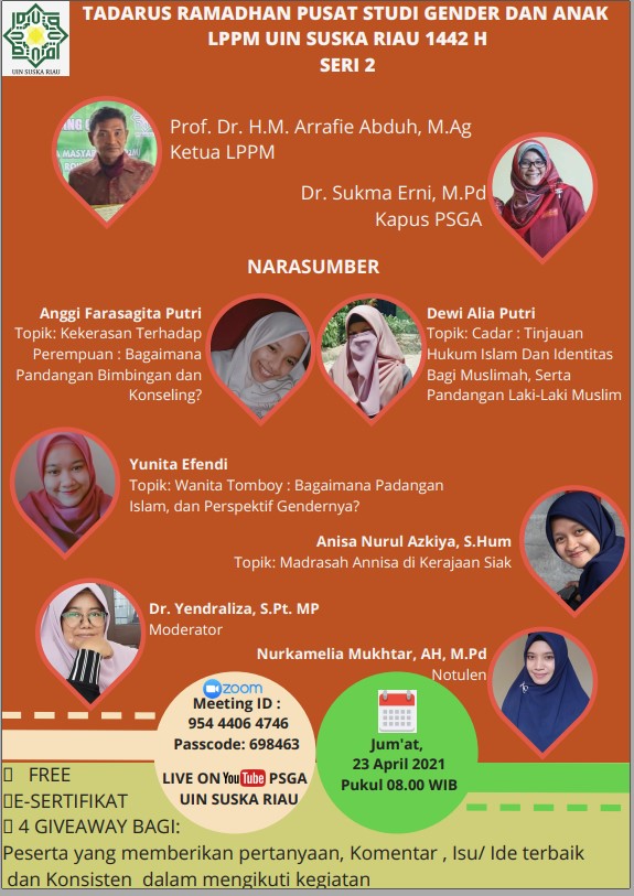 Menampilkan Karya Ilmiyah Mahasiswa dan Alumni, Tadarus Ramadhan Seri 2 PSGA UIN Suska Riau Tuai Pujian