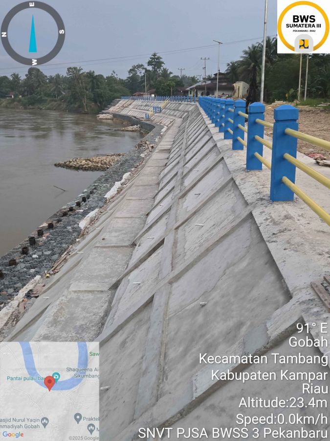 Pembangunan Pengaman Tebing, Sungai Kampar Rampung