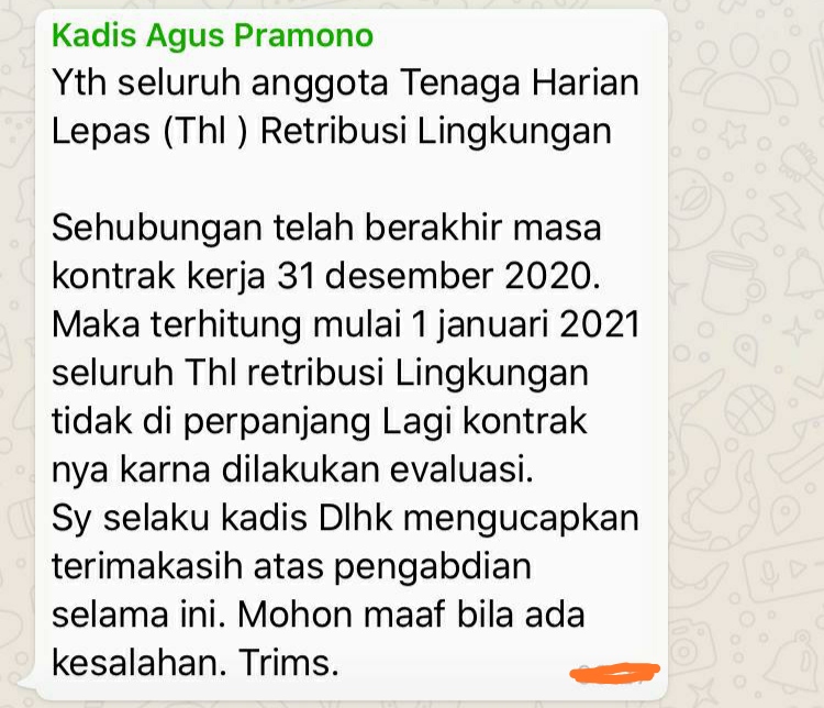Apes!! Tahun Baru, Ratusan Pekerja di DLHK Pekanbaru Malah Diberhentikan
