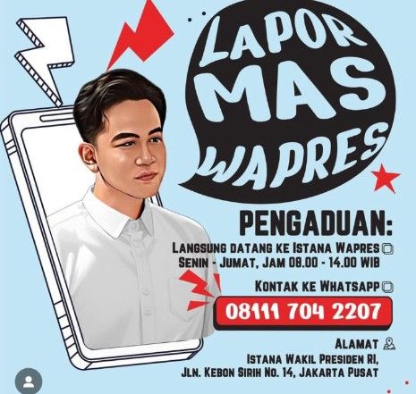 Lapor Mas Wapres, Layanan Pengaduan Masyarakat dari Gibran Resmi Beroperasi Hari Ini