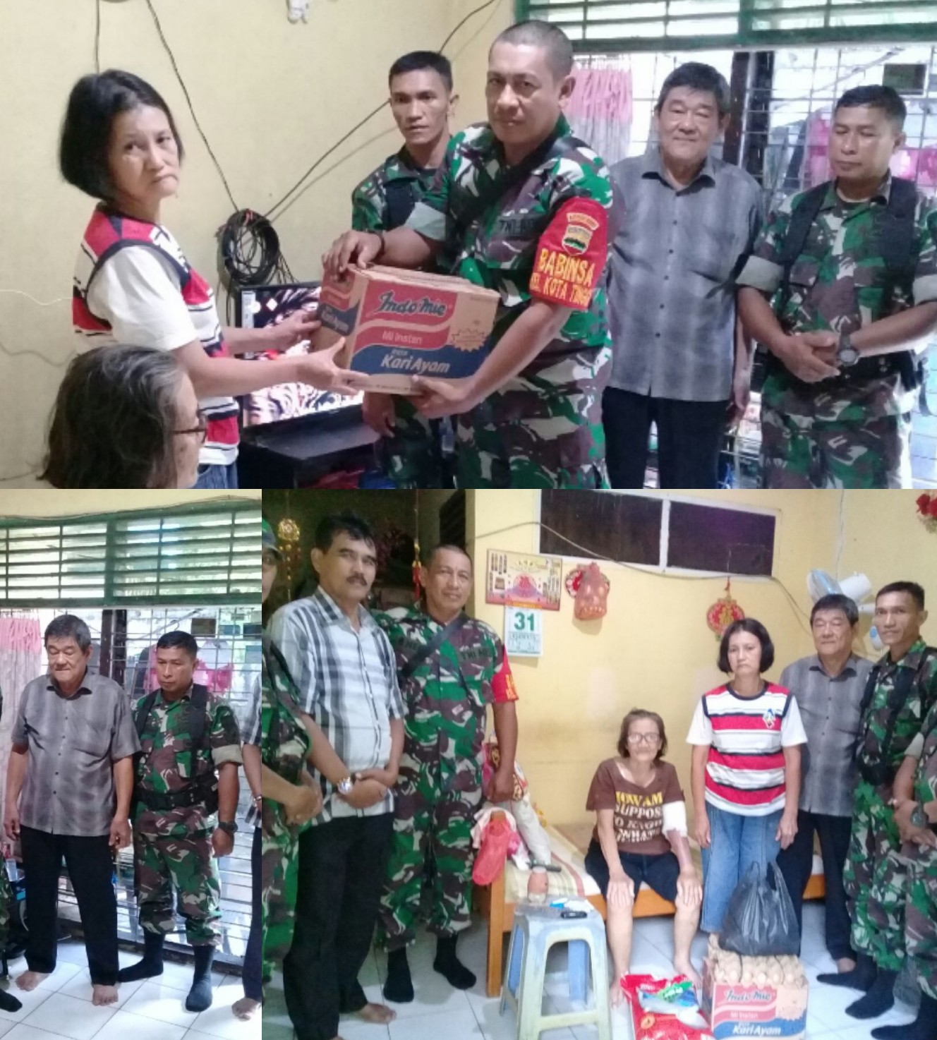 Babinsa Kodim 0301 Pekanbaru Serahkan Sembako ke Janda Tua