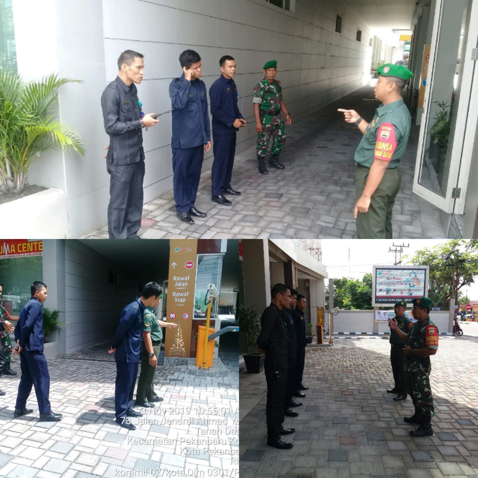 Babinsa Kelurahan Tanah Datar Cek Standarisasi Pengamanan RS Awal Bross