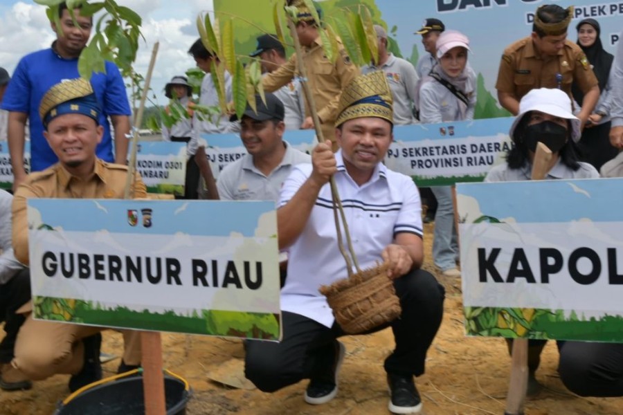 Usai Tanam Pohon, Ini Pesan Gubernur Riau