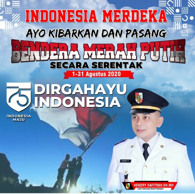 Lurah Sidomulyo Barat Mengajak RT dan RW Pasang Bendera Merah Putih Secara Serentak