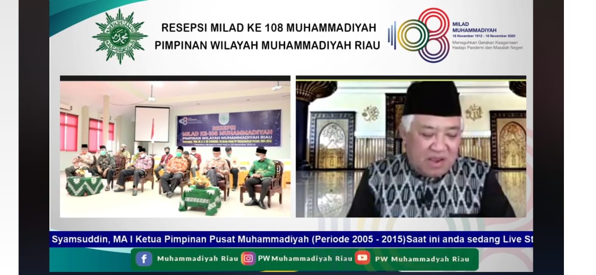 Gelar Resepsi Milad 108, PW Muhammadiyah Riau Hadirkan Din Syamsuddin