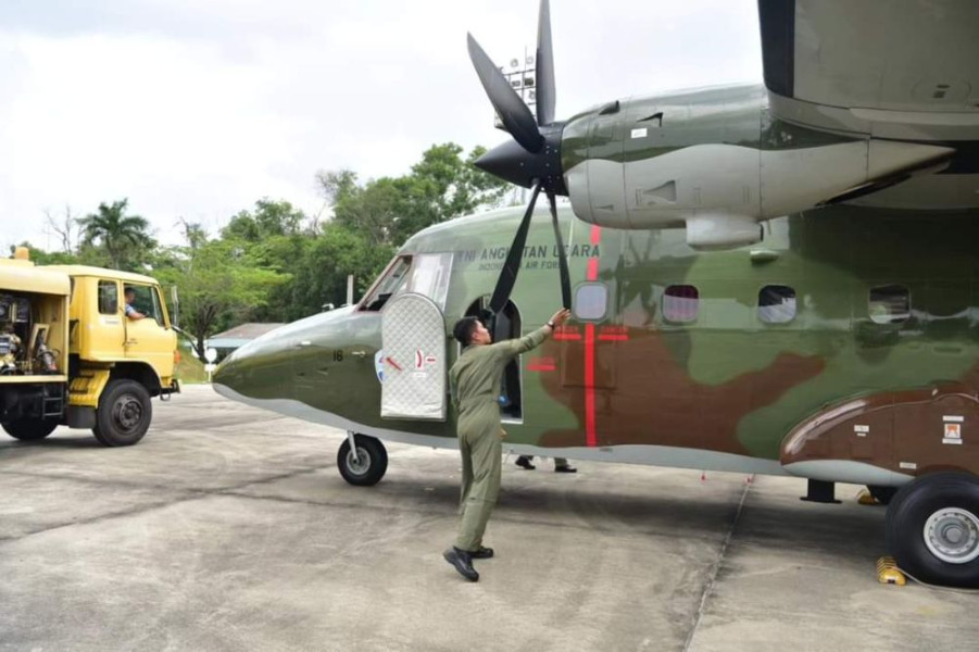 Gunakan Pesawat Casa TNI AU, Hujan Buatan Sudah Dilakukan di Empat Daerah di Riau