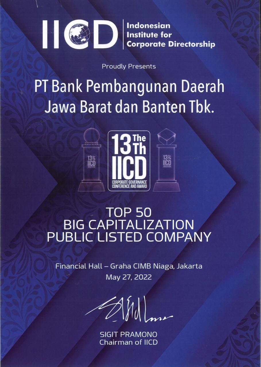 bank bjb Raih Top 50 Emiten di 13th IICD Governance Award