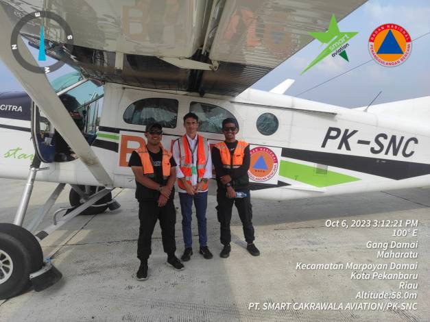 Bantuan Pesawat TMC sudah Tiba di Pekanbaru