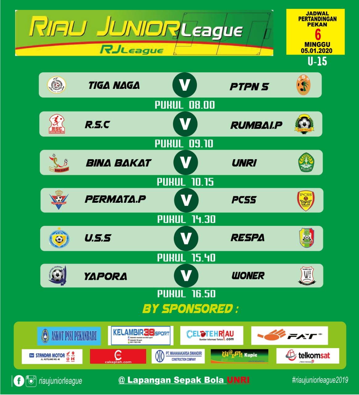 5 Januari 2020, Riau Junior League 2019/2020 Kembali Bergulir