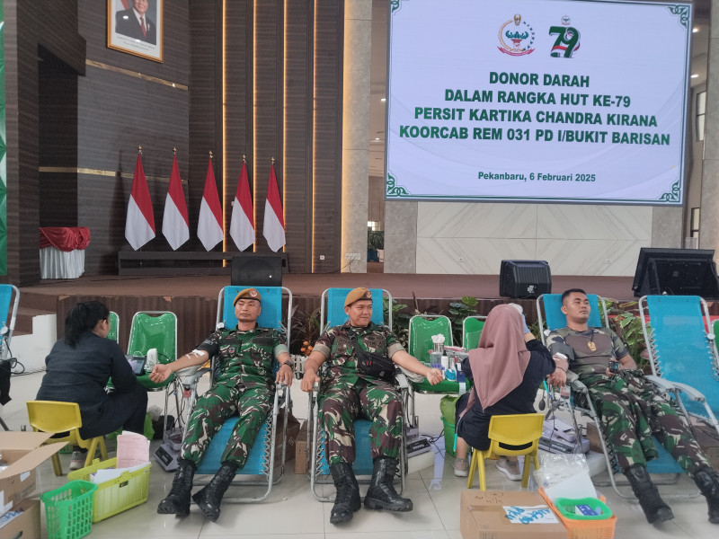 PWI Gandeng Korem 031/Wirabima, Gelar Bakti Sosial Donor Darah Massal