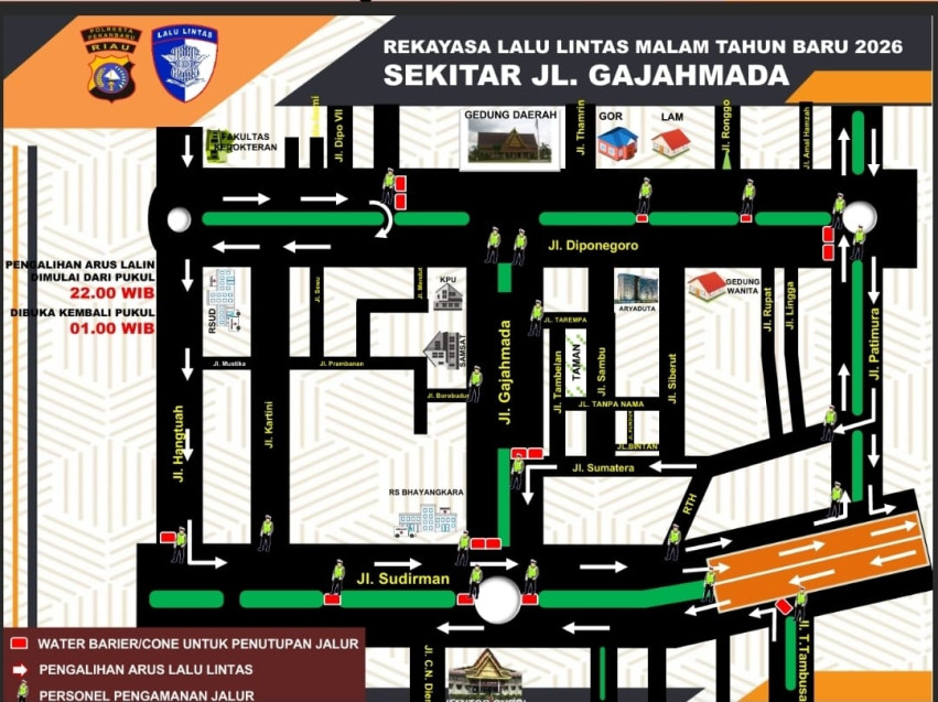 Malam Tahun Baru, Polisi Lakukan Rekayasa Lalu Lintas