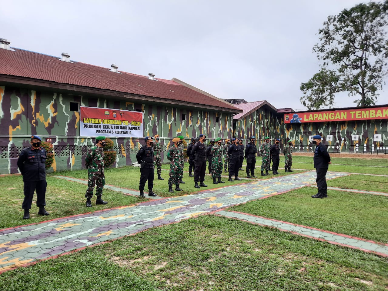 Progja 100 Hari Kapolri, TNI Polri Latihan Gabungan di Mako Satbrimob Polda Riau