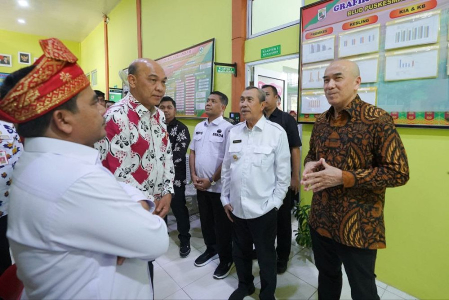 Datang ke Riau, Menkes Diajak Gubernur Syamsuar Kunjungi Puskesmas Berkilau