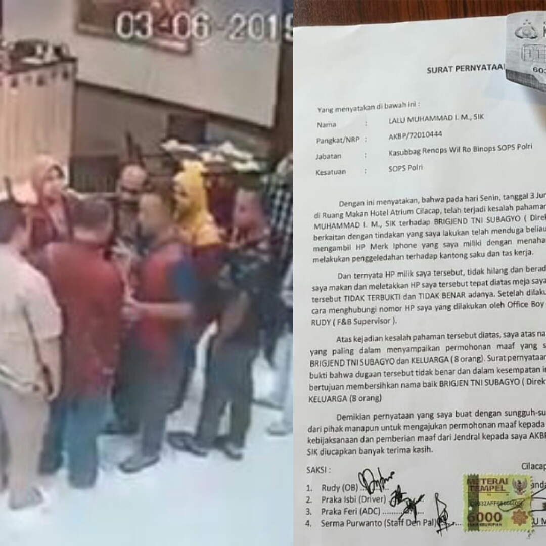 Asal Tuduh Brigjen TNI Subagyo Curi HP, Perwira Polisi Minta Maaf Pakai Matrai Rp6000