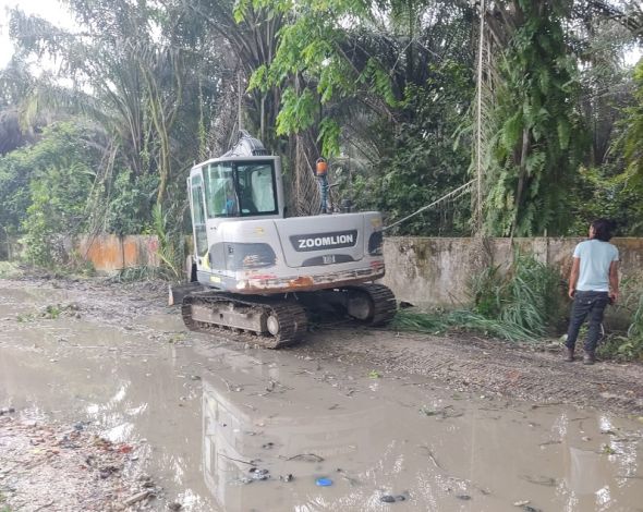 Perbaikan Jalan Bangau Sakti Baru Sekadar Drainase, Overlay Menyusul