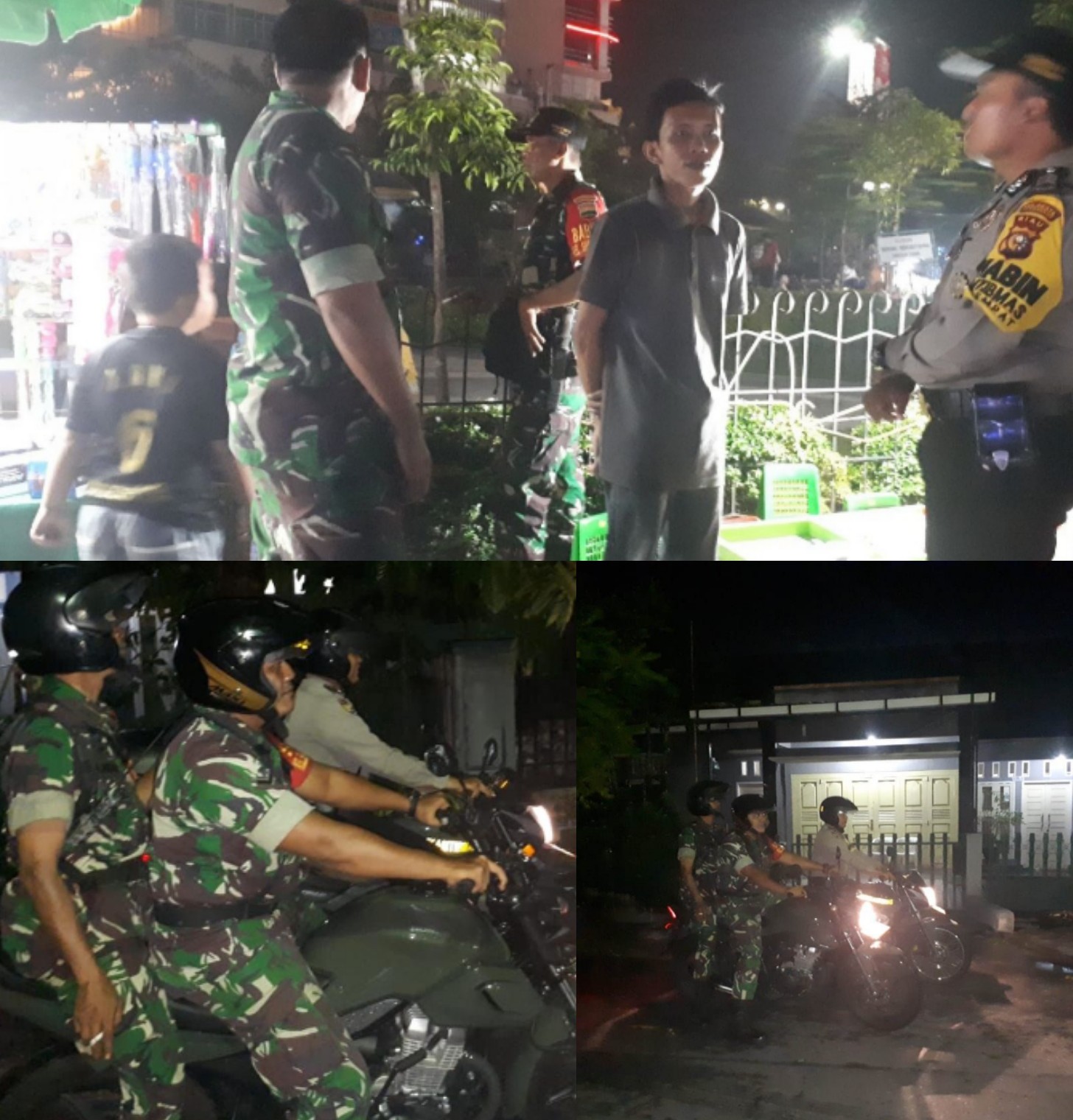 Babinsa -Bhabinkamtibmas Kelurahan Simpang Empat Gelar Patroli Malam di TPKM