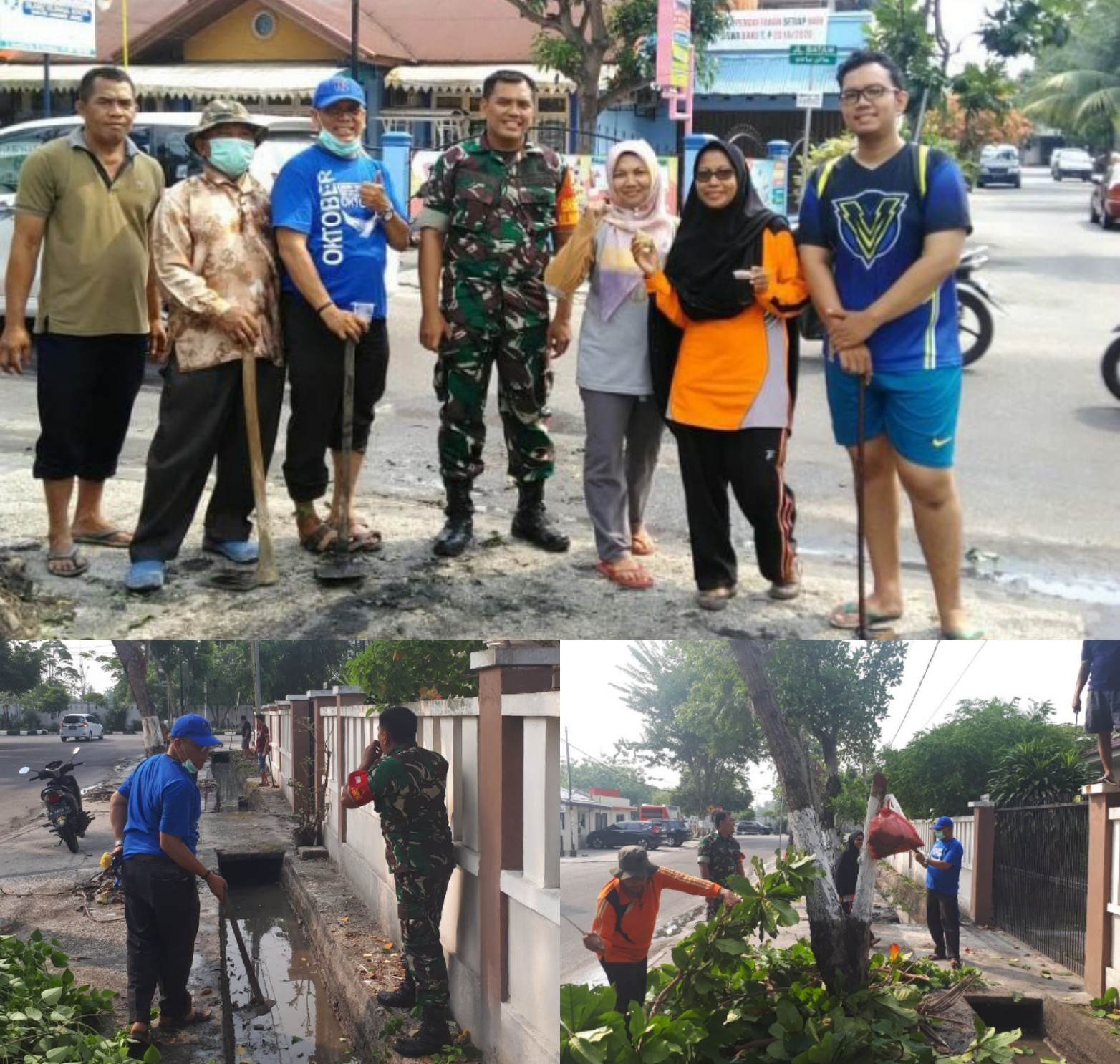 Parit Tersumbat, Babinsa Kelurahan Simpang Empat Turun Tangan