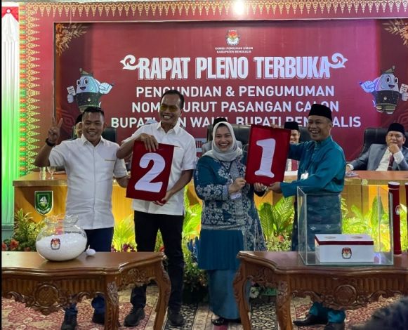 Ini Nomor Urut Pasangan Calon di Pilkada Bengkalis