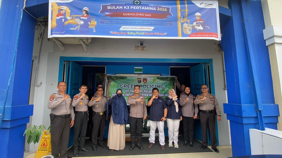 PGN Area Pekanbaru Apresiasi PAM Obvit Polda Perkuat Komitmen Green City