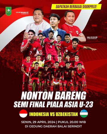 Pj Gubri Ajak Masyarakat Nonton Bareng Indonesia Vs Uzbekistan