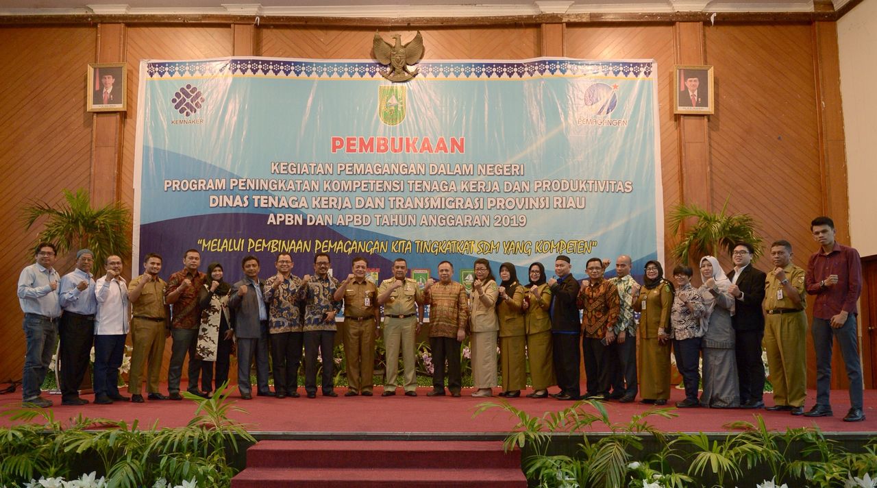 Kurangi Angka Pegangguran, Disnakertrans Provinsi Riau Riau Gelar Pelatihan Pemagangan Dalam Negeri Tahun 2019
