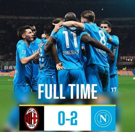 Menang 2-0 di Kandang AC Milan, Napoli Kokoh di Puncak Klasemen Liga Italia