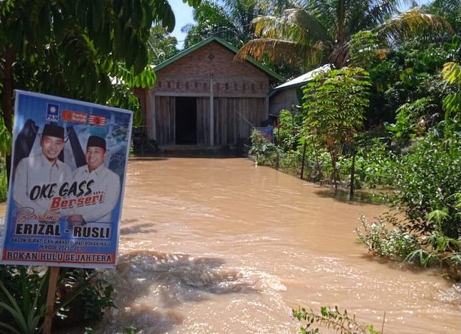 600 Rumah Terendam Banjir di Kecamatan Tambusai