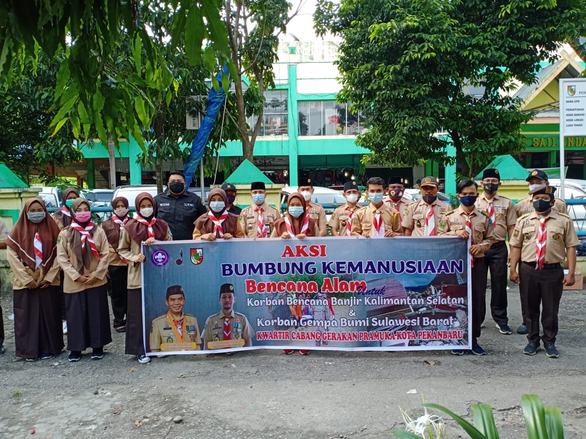 Bantu Korban Bencana Alam, Pramuka Pekanbaru Galang Bumbung Kemanusiaan